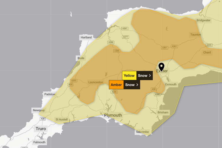 The amber warning lasts until 9pm tonight, Wednesday, January 8.