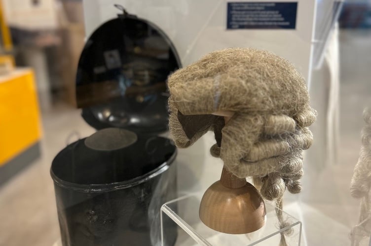 Barrister's wig on display at Newton Abbot Museum. Photo Nigel Canham