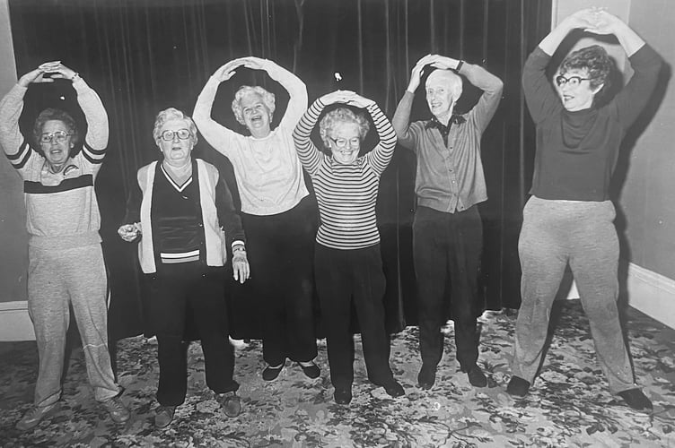 Peggy Goodall, Rene Horswell, Henny Nelson, Jean Stokes, Flo Henn and Joan Easton keeping fit at the Belmont Health Club in Dawlish back in December 1985
