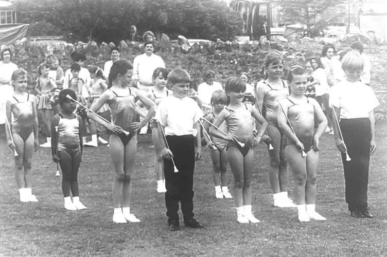 The Dawlish Cygnets taking part in a majorette competion held in Chudleigh in June 1989