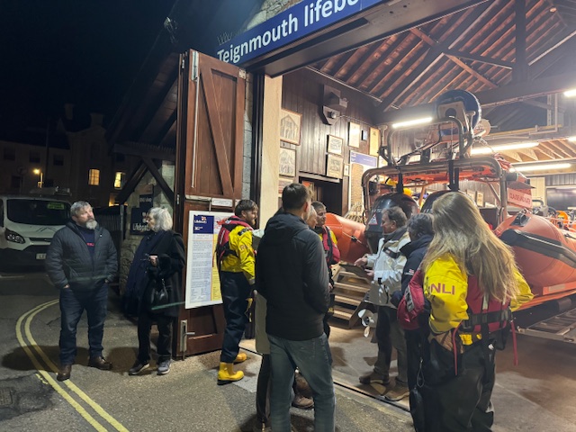 Captain Richard Kirkby and guests tour Teignmouth Lifeboat Station