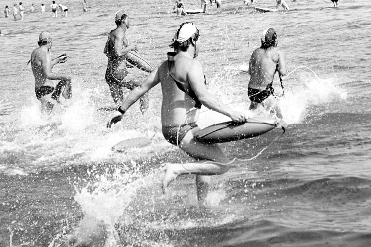 Bondi Beach? No, it's Dawlish Warren from August 1987 when the regional life saving championships were being held at the beach