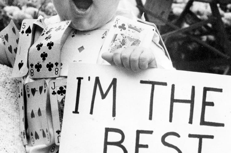 Best in the pack - that was nine-month old James Davie at Dawlish Carnival's fancy dress competition in August 1986