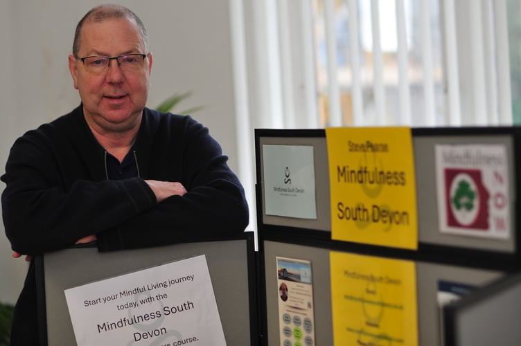 Health and Wellbeing Fair held at Newton Abbot Library. Steve Pearse from Mindfullness South Devon