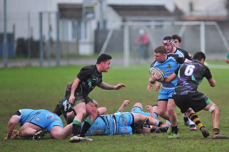 Rugby, New Cross versus Exeter Athletic.  A bonus point 22-3 win for the Cross