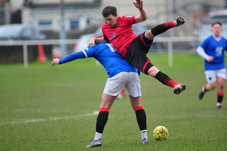 Football. South Devon Premier League. Newton Abbot Spurs 2nds versus East Allington United. A 3-2 home win at the Rec for Spurs