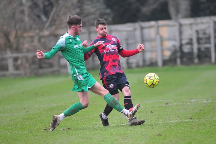 Football.  South West Peninsula League Premier East.   Bovey Tracey versus Torrington AFC.  A 3-0 home win for Bovey