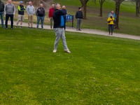 Club captain tees off at Dainton Park