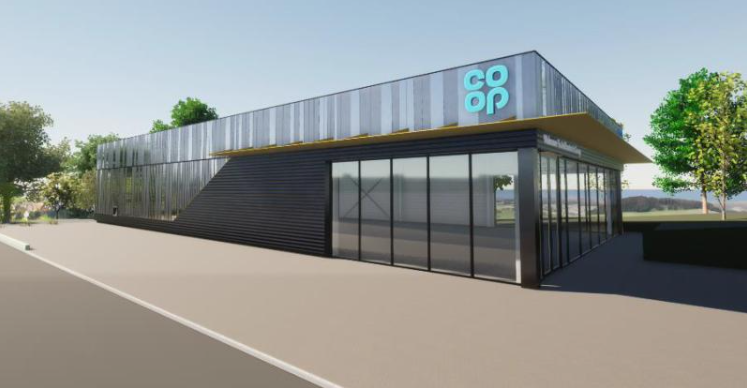 A computer-generated image of how the new Co-op store in Ashburton could look