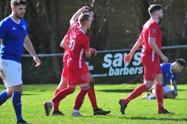 South Devon Football  League . Kingsteignton Athletic versus Liverton United in a Herald Cup clash. Ten goals in total from the game but it went in the Rams' favour who scored eight of them as opposed to Liverton's two.