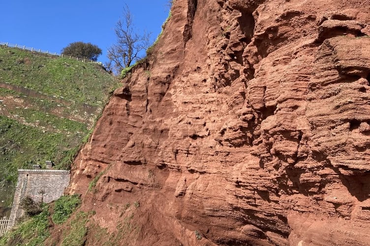 Rockfall at Coryton Cove Dawlish February 2025