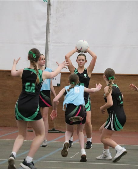Stover School netball action