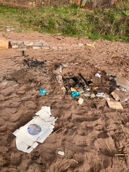 Rubbish dumped at Coryton Cove. 