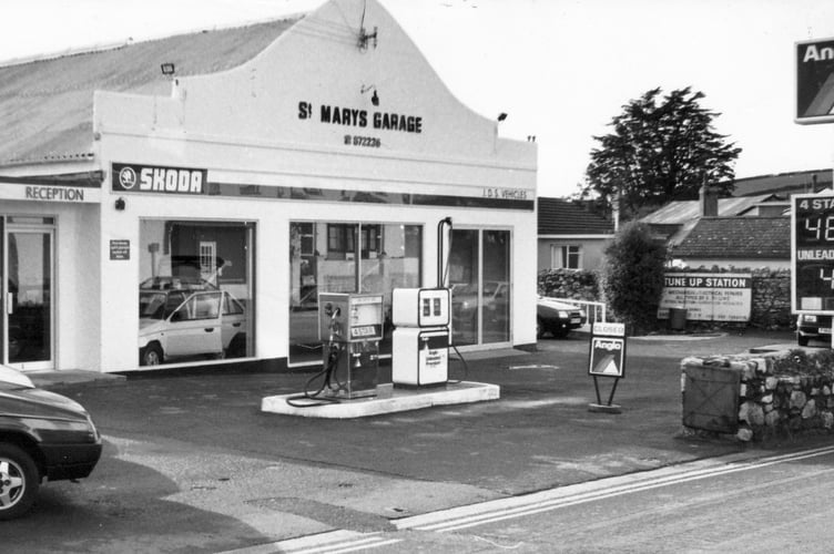 St Mary's Garage in Kingskerswell in the mid-1980s. What we would give now for those fuel prices!