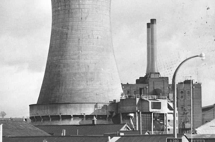 St Leonard's Tower in Newton Abbot was, for a time, not the only tower in the town. Here's the cooling tower that was a dominant feature of the Newton Abbot skyline before demolition in 1974