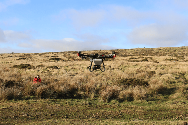 The drones hovered a few metres above the ground 