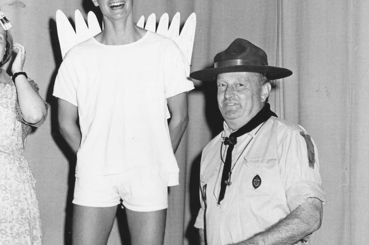 Mark Chamberlain and Peter Head who were performing in the Ashburton Scouts Gang Show in September 1987