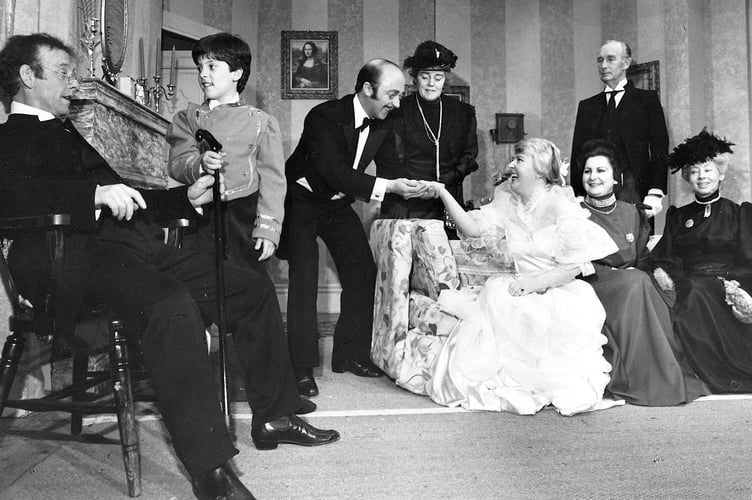 Members of Kingskerswell Amateur Dramatic Society pose for a picture in April 1986. Pictured here from left are:  Tom Kennedy, Duncan Nixon, Alan Rendle, Joan Cooper, Kath Richmond, Sandra Heap, Ken Steer and Zena Honeywill