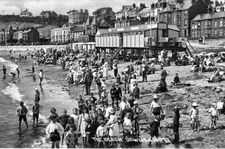 Dawlish Beach 1920. Photo courtesy Julia Neville 