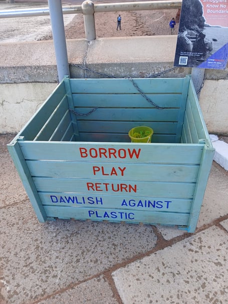 Beach toy library at Coryton Cove. Photo Dawlish Against Plastic