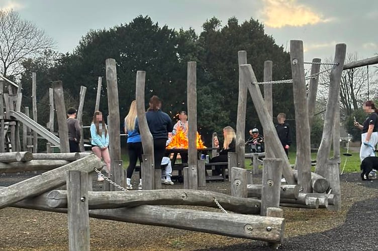   Burning benches - Manor Gardens Play Park in Dawlish