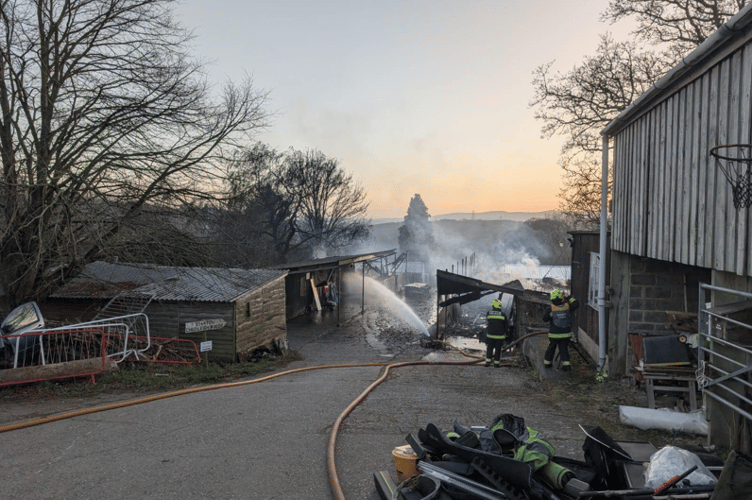 The barn had an asbestos roof and so crews had to deploy specialist equipment.