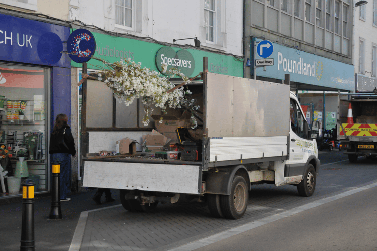 The final tree awaits its new home along the Newton Abbot road