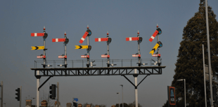 Restoration of town's iconic railway gantry completed 