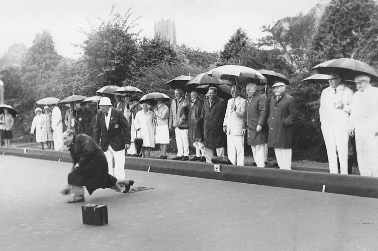 Never mind the weather. Well, they didn't need to worry about the rain at the opening of Ipplepen's new artificial green in September  1981