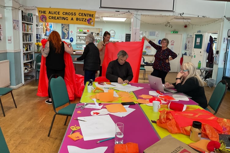 Alice Cross Centre Dragon Workshop for Dawlish Carnival