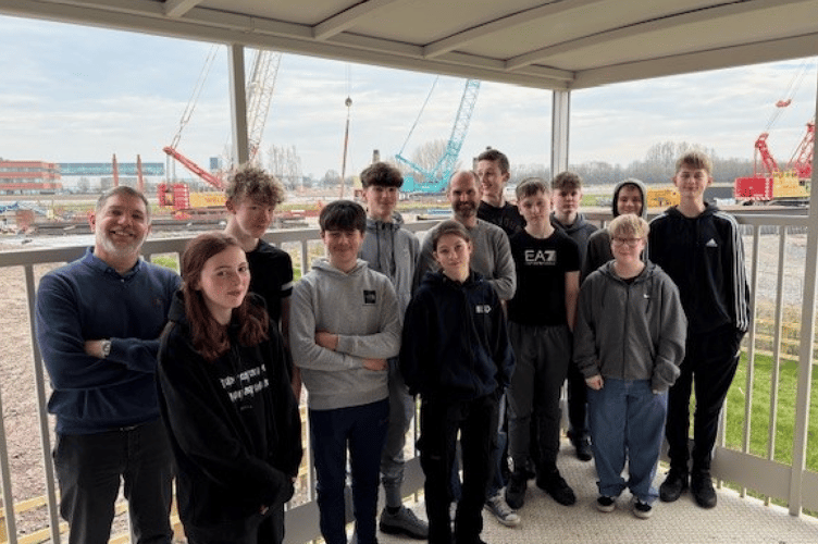 The students were given an exclusive tour of the live works taking place on-site