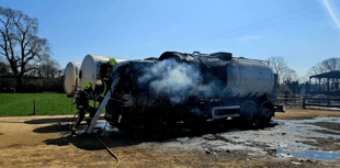 Fire crew release images of Harbetonford milk tanker fire 