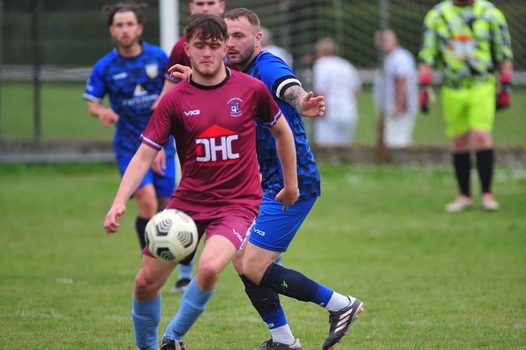 South Devon Football League Premier Division. Chudleigh Athletic versus Totnes & Dartington SC. A 3-1 home win at their Kate Brook ground for Chudleigh.