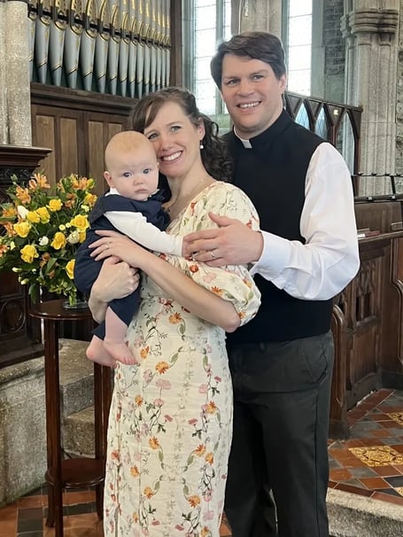 Ashburton and Moorland Mission Community's new team rector Phillip Parker with his wife Morag and son Jude.