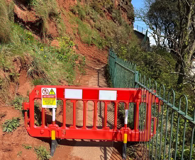 Footpath closed due to rockfall