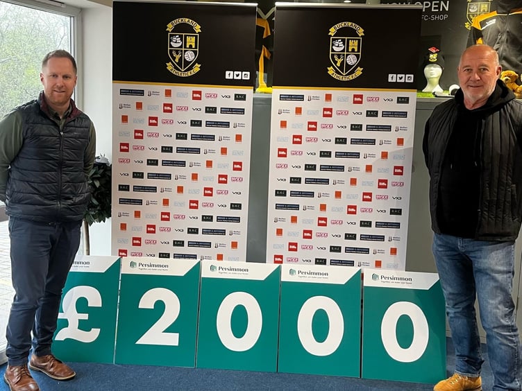 Buckland Athletic have received £2,000 from Persimmon Homes.