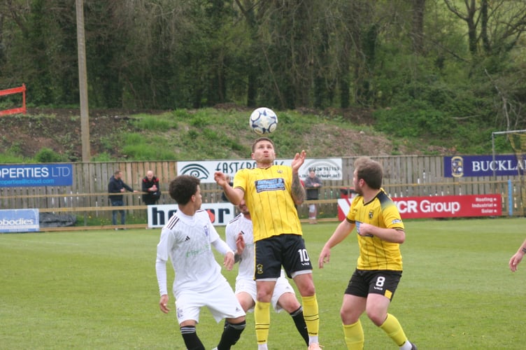 Jared Lewington with eyes on the ball for Buckland