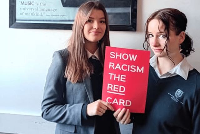 School celebrates its 'Show Racism the Red Card' winners 