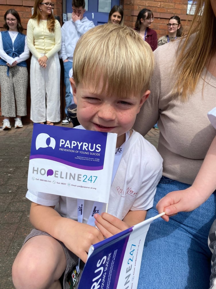 Bobby Joyce on his visit to the charity Papyrus