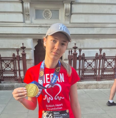 Teen Megan Preece-Bishop raised over £3,500 after being inspired by her sister's heart condition TCS London Marathon