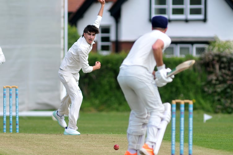 Devon Cricket League B Division. Bovey Tracey 2nd XI versus Ivybridge 1st XI. Bovey bower  Jack Ansley