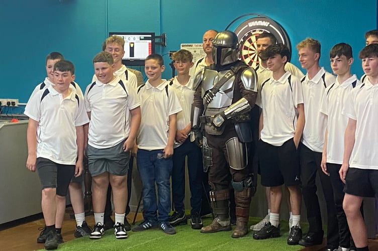 Teignbridge Darts Academy alongside the Mandalorian