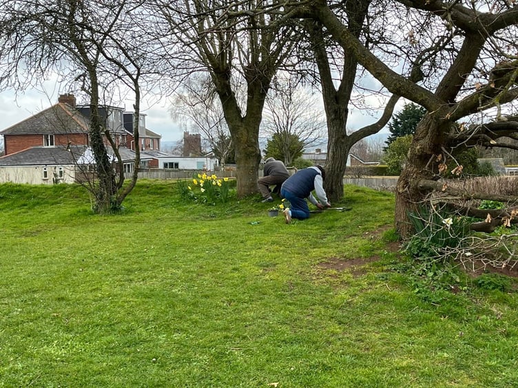 Volunteers from Exminster Green Spaces at work.