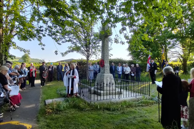 Buckfastleigh's VE commemoration service. 