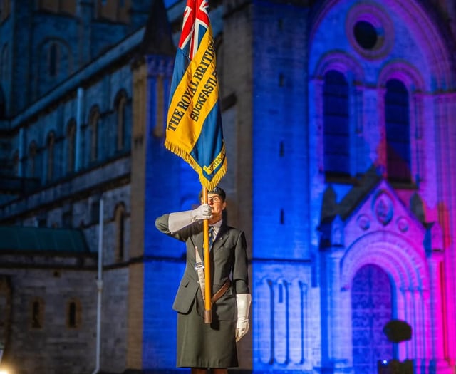 Buckfast Abbey Lights Up for VE Day