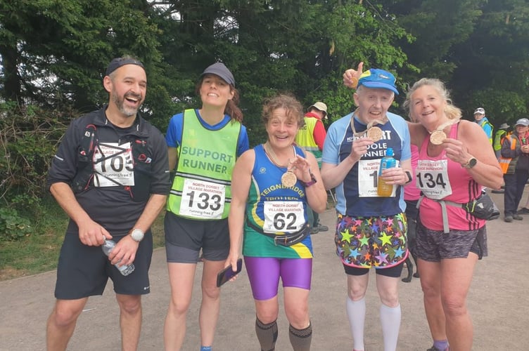 Sarah Blanchard overcame injury to complete the Dorset Villagers marathon in aid of the Alice Cross Centre