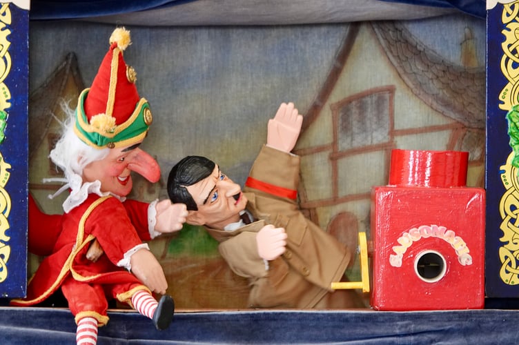 Punch and Judy at Dawlish Town Council's VE Day lunch. photo BOB SIMPSON
