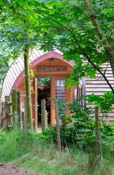 Teaching pod at Butterdon Wood, Moretonhampstead. Photo Running Deer School 