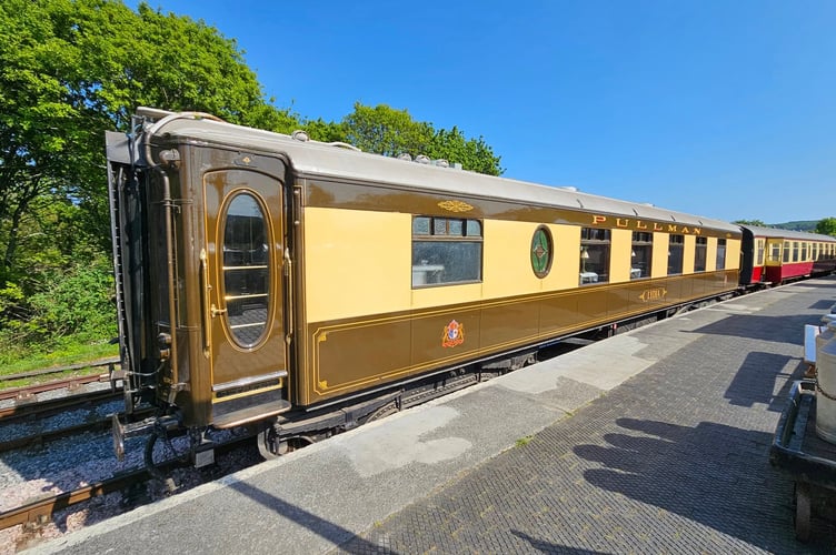The exterior of the Pullman car Lydia. PHOTO COURTESY SOUTH DEVON RAILWAY 