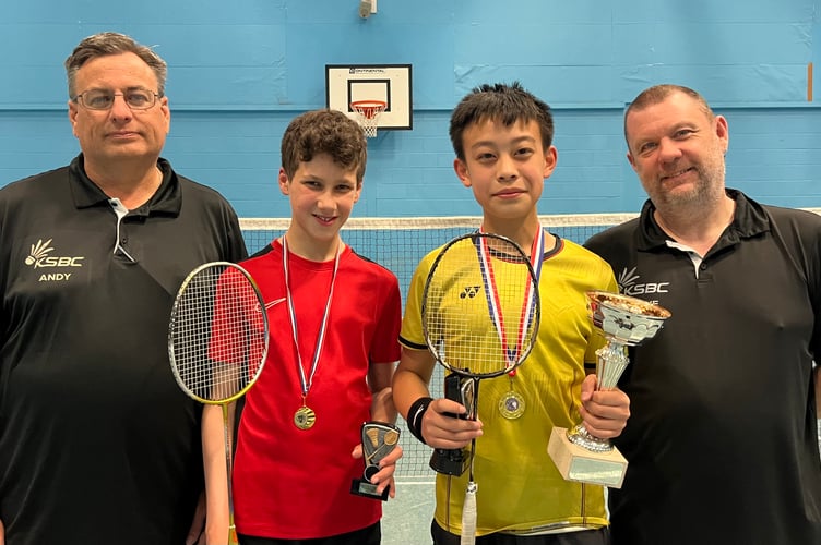 Group one winner and runner up- Kingsteignton Shuttles Junior Badminton Club